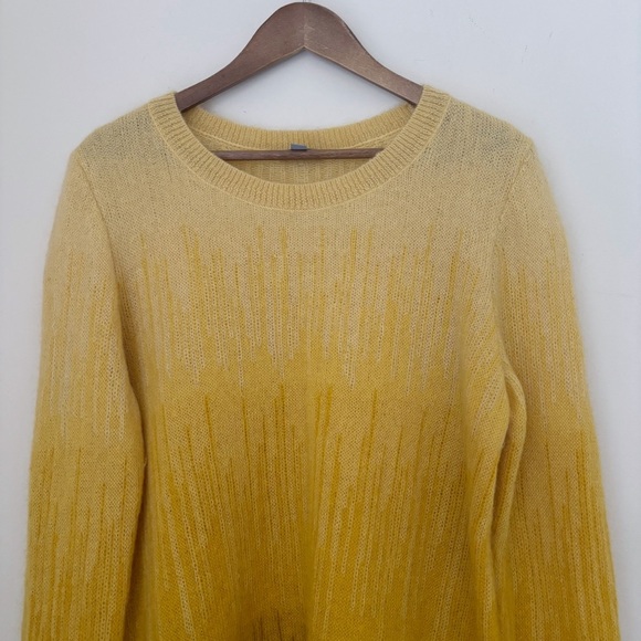 COS Yellow Ombre Mohair Crewneck Sweater Jumper Large - Picture 3 of 8